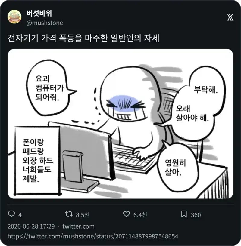 컴퓨터 가격 폭등을 마주한 일반인의 자세
