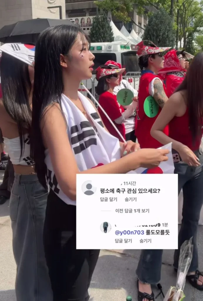 광화문 응원녀가 받은 악플 수준.jpg