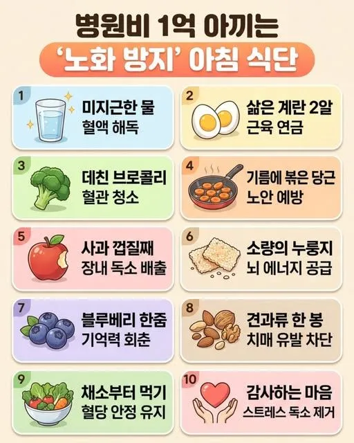 1억 아끼는 노화 방지 아침 식단