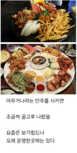 옛날 술집 메뉴판