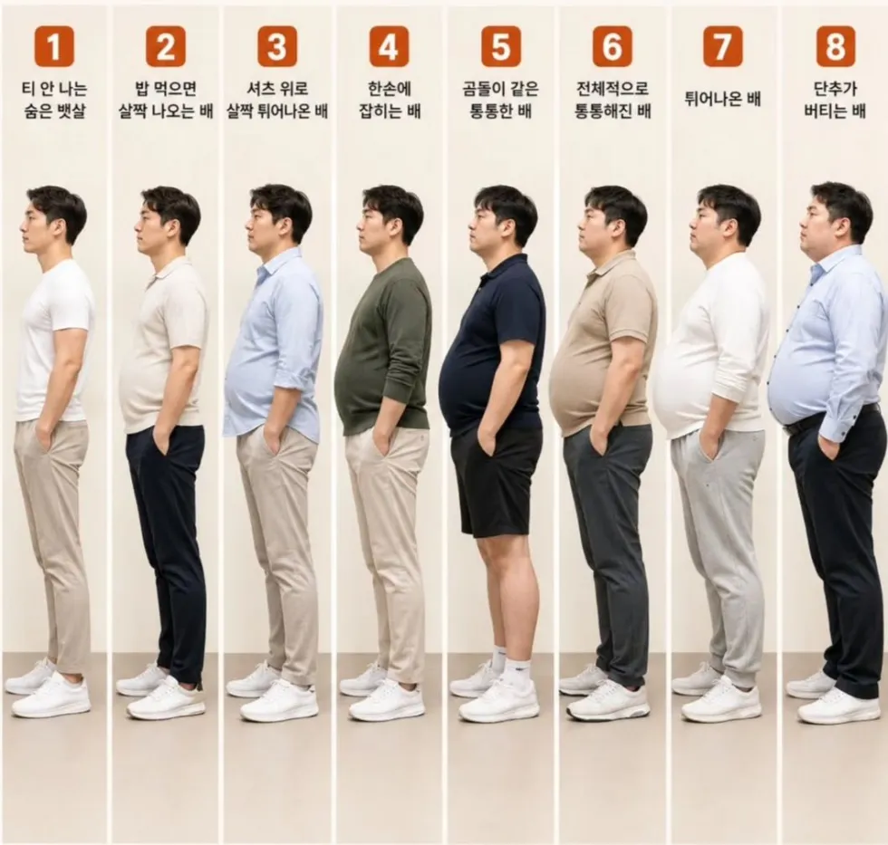 배가 나왔다고 할 수 있는 기준은 몇 번부터일까요?