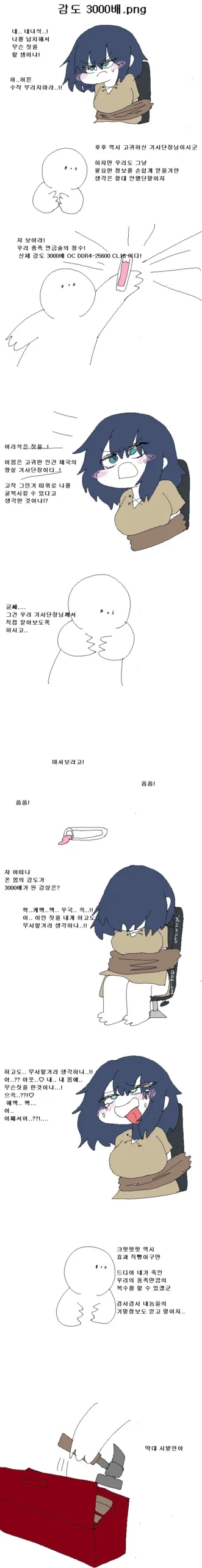 감도 3000배 향상, 미약 만화