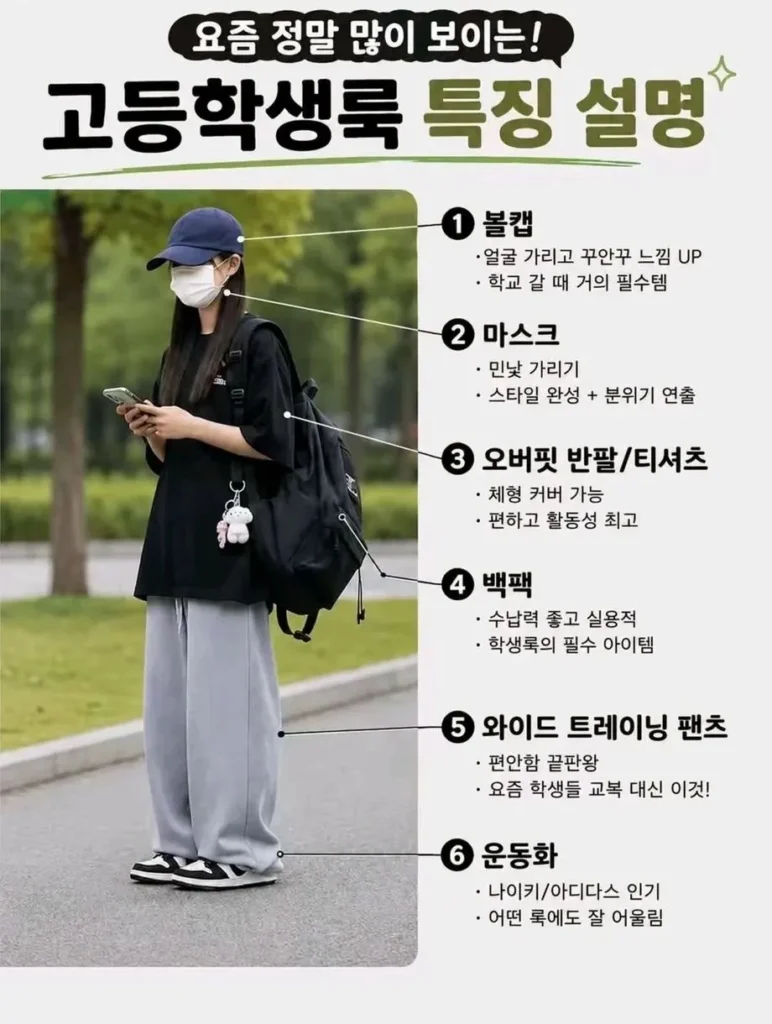 최근 유행하는 고등학생 패션 스타일의 주요 특징