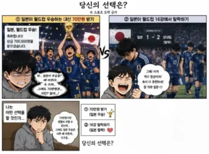 70만원 받고 일본 월드컵 우승 vs 그냥 살기 선택하기.jpg