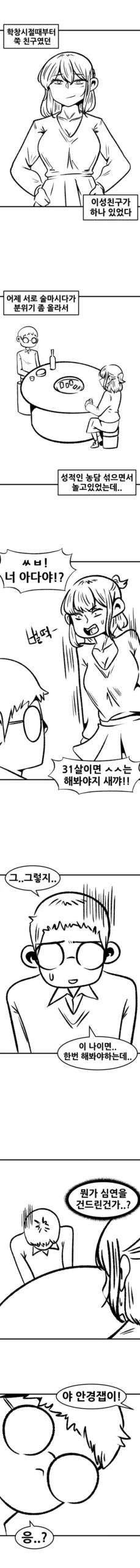 여사친의 첫 경험을 도와준 만화