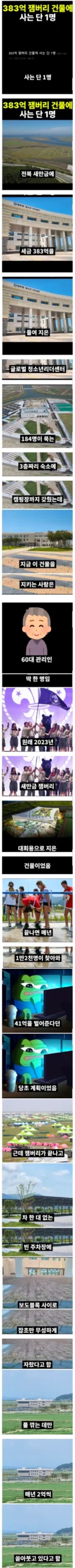 세금 383억으로 만든 건물에 딱 한 사람만 살고 있음..jpg