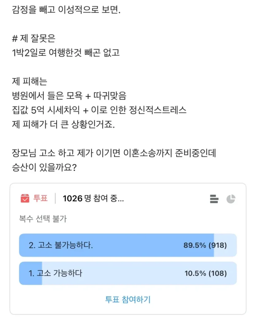 장모님을 상대로 소송 제기하려 합니다