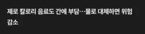 제로 탄산이 간에 해롭다는 정보 탐색 중 발견한 내용