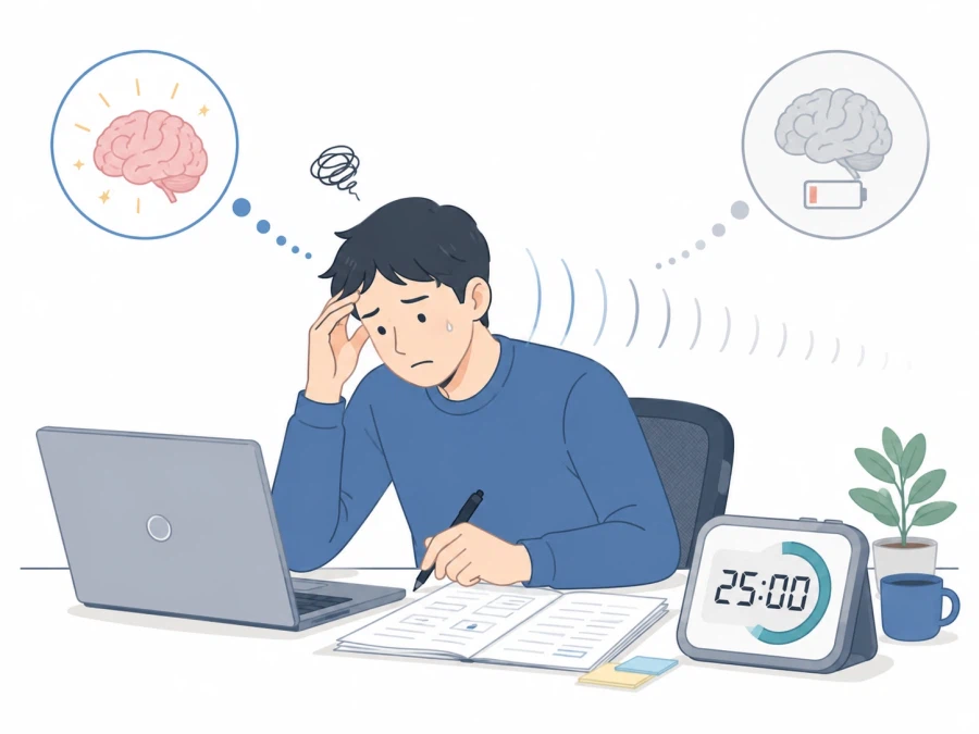 뇌 집중력 유지 시간, 최대 25분