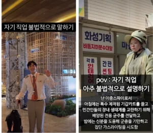 자기 직업 불법적으로 말하기