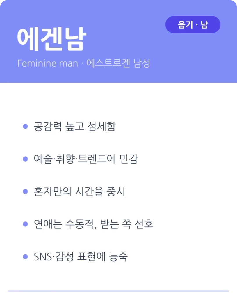테토-에겐 성격 유형 (테토남·에겐남·테토녀·에겐녀)