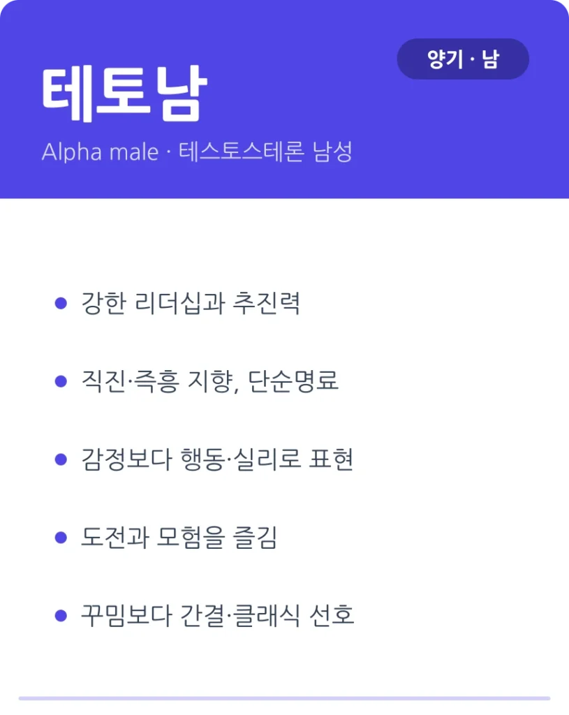 테토-에겐 성격 유형 (테토남·에겐남·테토녀·에겐녀)