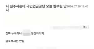 국민연금 향한 '칼부림 예고' 게시글, 주가 하락에 대한 불만 추정