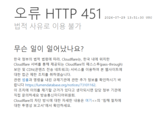 정부 규제로 야동 사이트 차단됨...