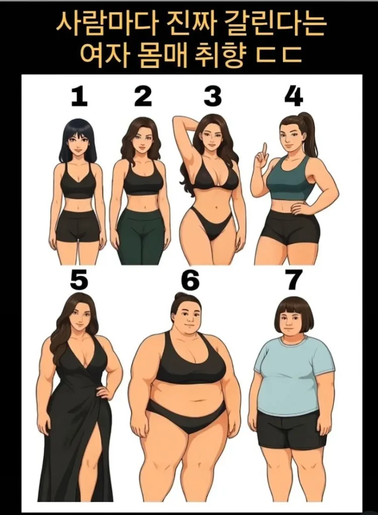 사람마다 다른 여자 몸매 선호도