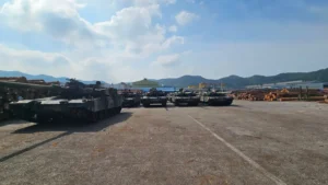 폴란드행 K2 전차 첫 선적