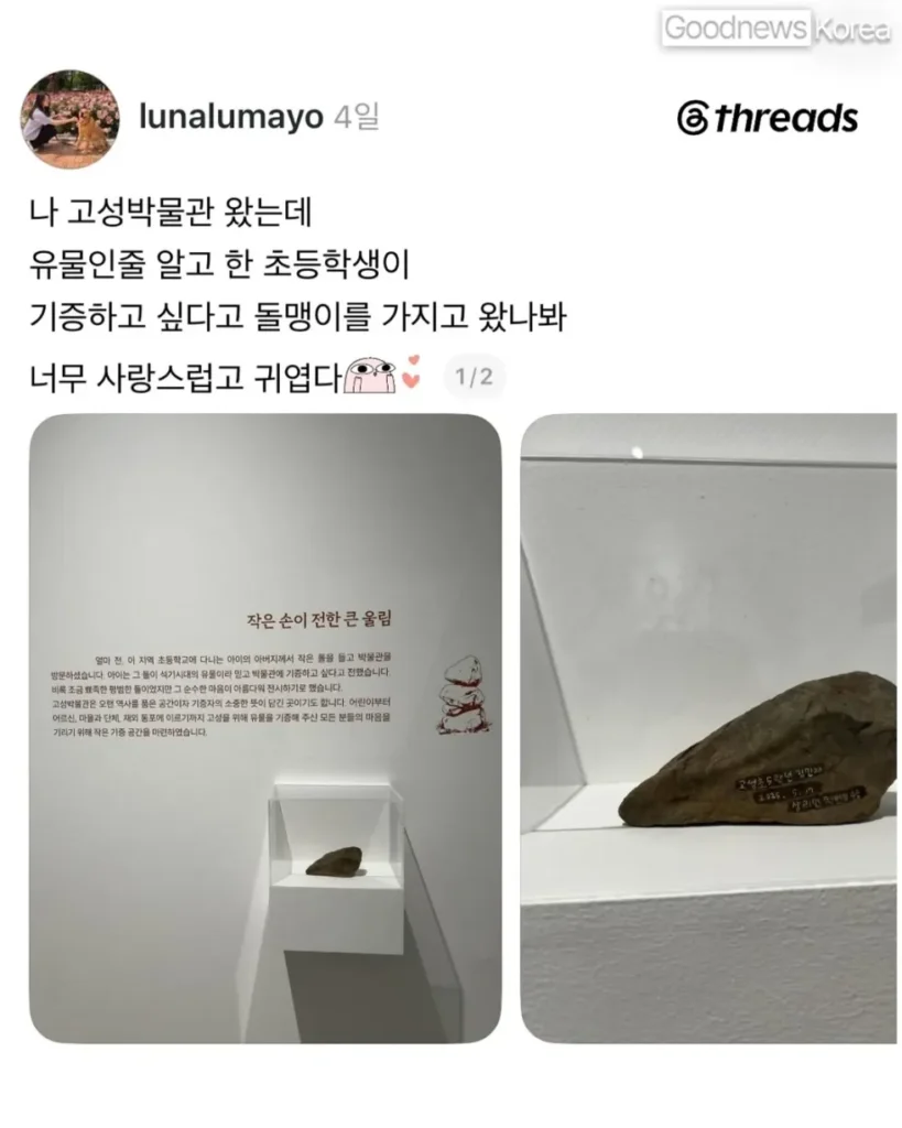 초등학생이 박물관에 돌을 기증한 사연