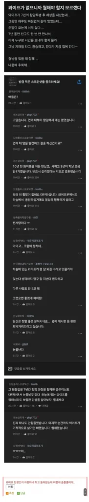 와이프가 없을 때 뭘 해야 할지 모르겠네
