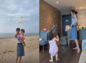 손담비, 숙소 비눗방울 놀이 민폐 지적에…“수건으로 바닥 닦았다” 해명