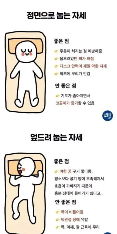 중요한 수면 자세