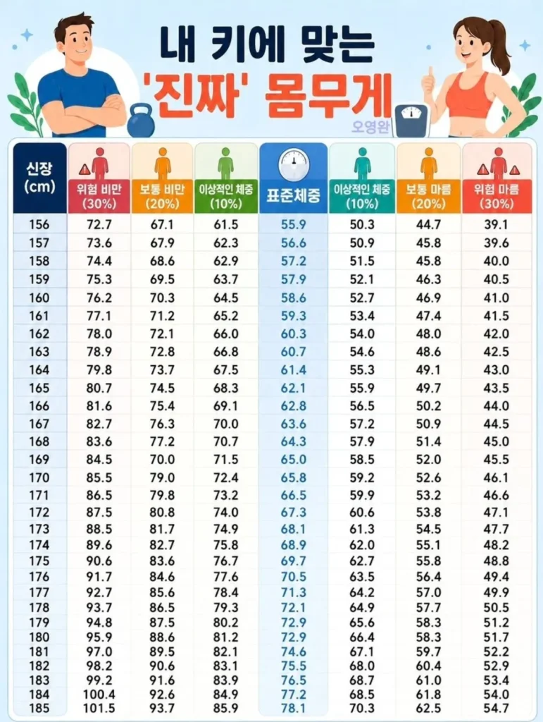 나에게 적합한 '이상적인' 체중