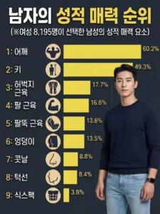 여자들이 선택한 남자의 성적 매력 순위
