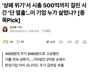 단 열흘 만에 시총 500억까지... ‘상폐 위기’서 반등