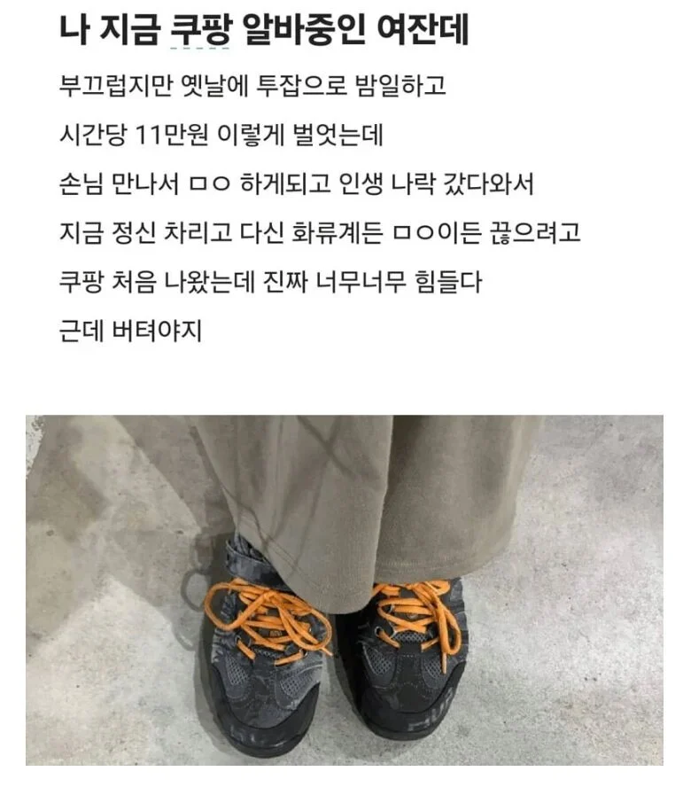 화류계 일 하다 쿠팡 뛰는 여자.jpg