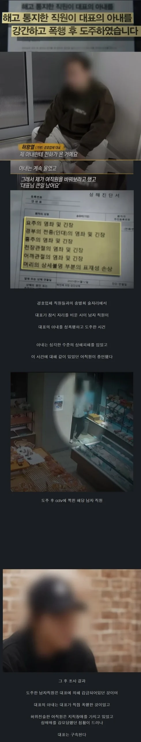 해고당한 직원이 대표의 아내를 성폭행한 사건 결말