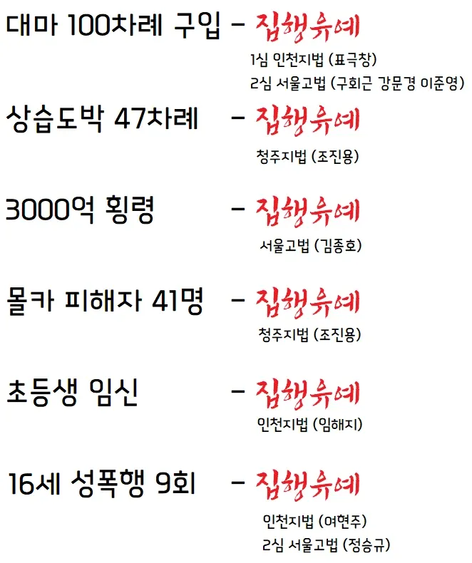 집행유예 기준: 한국 사례