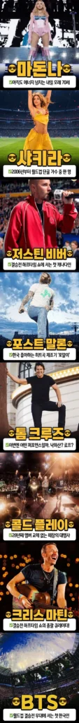 월드컵 결승전 하프타임 공연 출연진 정보