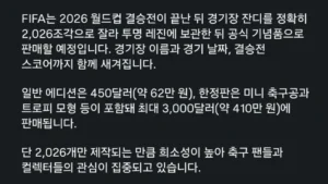 FIFA 가 월드컵 결승 종료후 하려는 사업.