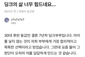 딩크족의 고충, 정말 어렵네요.jpg