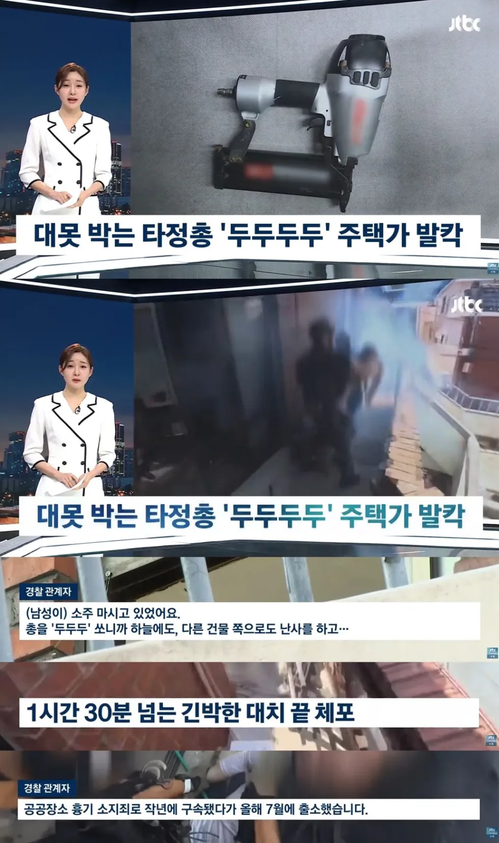 주택가 타정총 난사 사건, 특공대 투입 후 체포