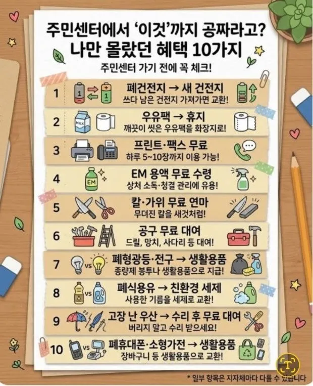 주민센터의 숨겨진 무료 혜택, 나만 몰랐나?