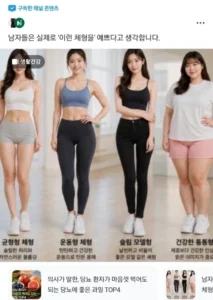 남자가 매력적이라 느끼는 여성 체형