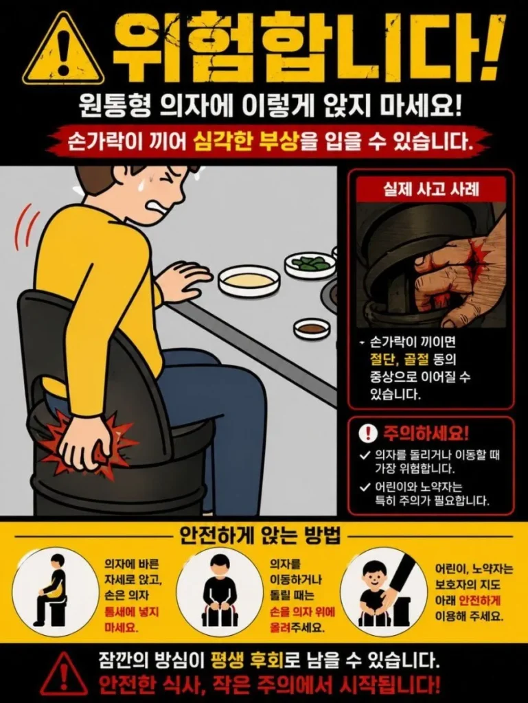 고깃집에서 손가락 절단 사고 주의