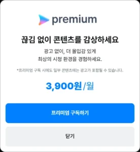 광고 나오는 광고제거 프리미엄.coupang