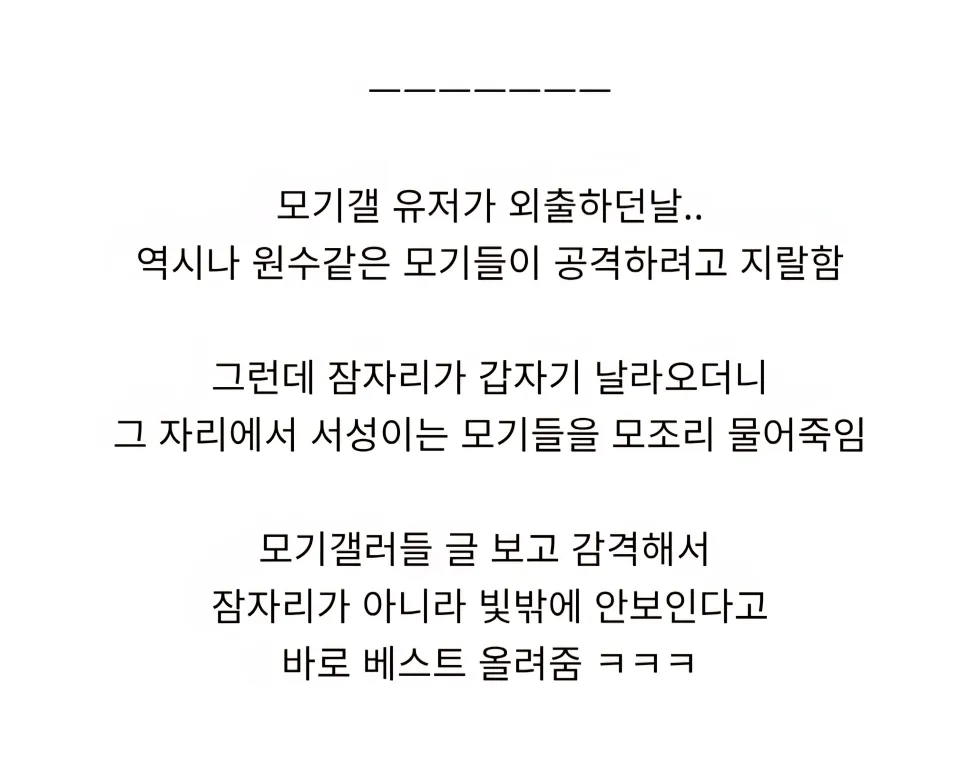 모기 갤러리 회원이 눈물을 보인 이유