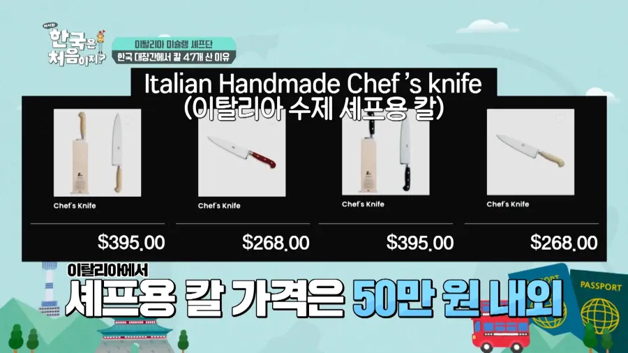 한국 방문 외국인 3인조, 식칼 47자루 구매