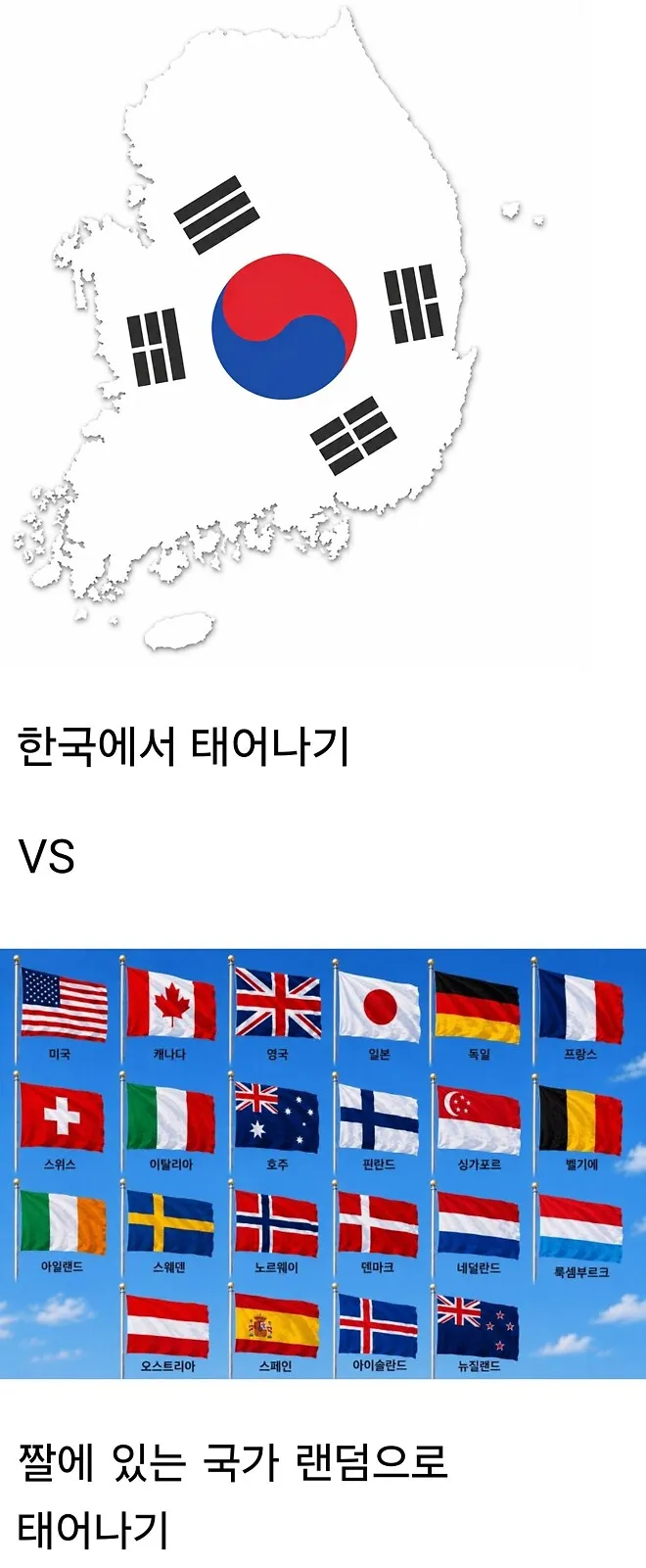 다시 태어나면 한국 vs 짤 나라 랜덤 선택.jpg