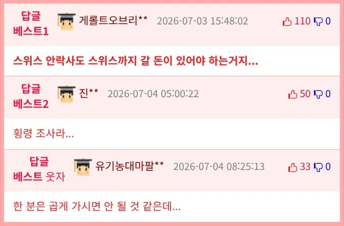 스위스 안락사 관련 할아버지 두 분의 카페 대화 짤