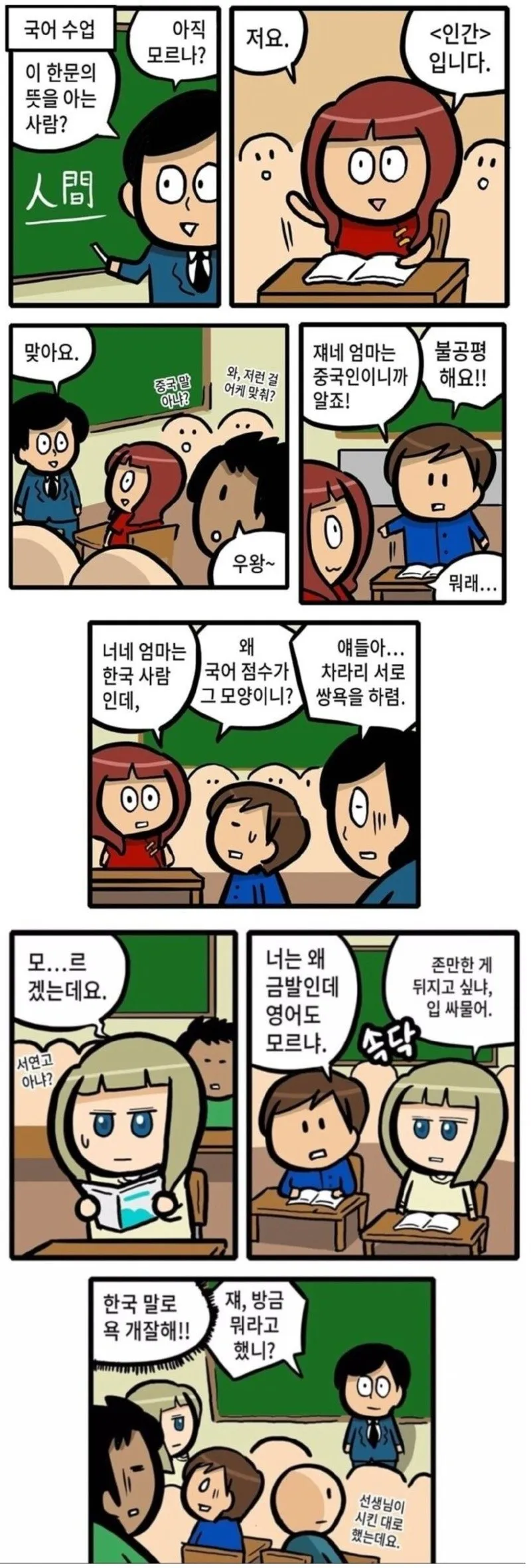 최근 다문화 학교의 일반적인 분위기