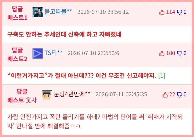 아파트 복도 무단점거 신고 현황 파악