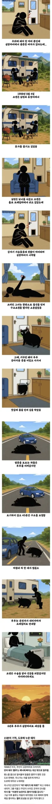 돼지 덕분에 생존한 사람