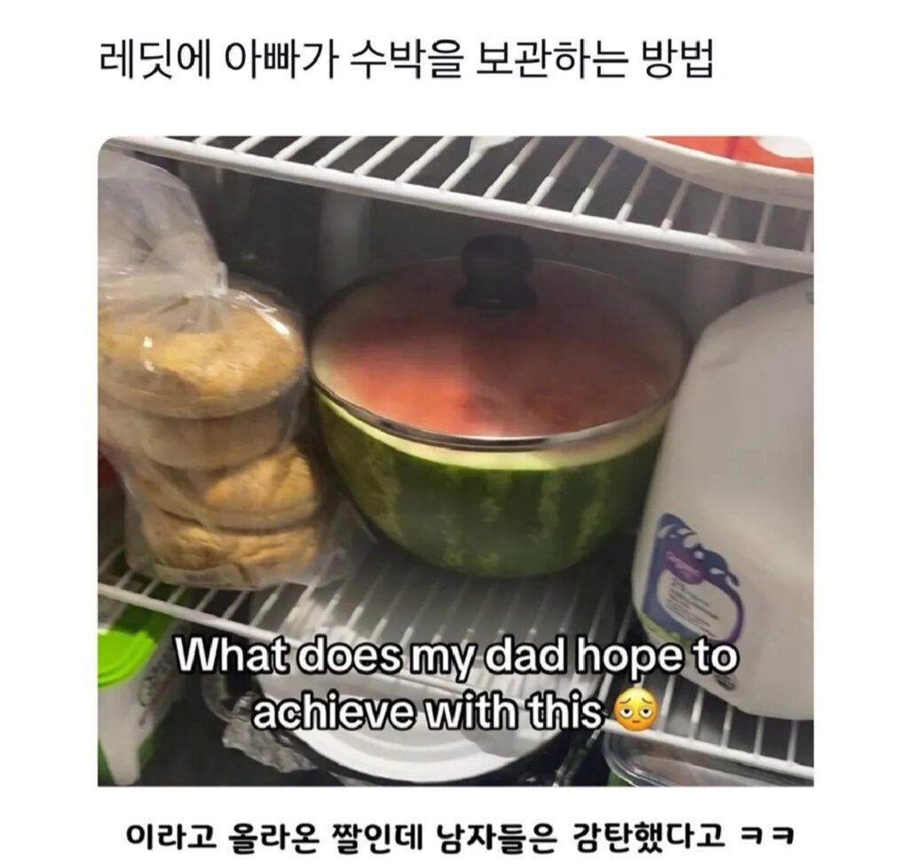 아빠의 수박 보관법