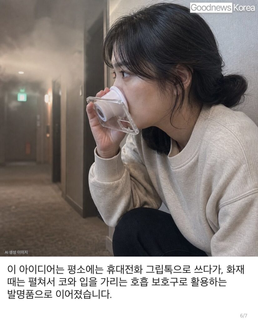 화재 대피를 위한 호흡법, 초등학생이 개발한 그립톡.jpg