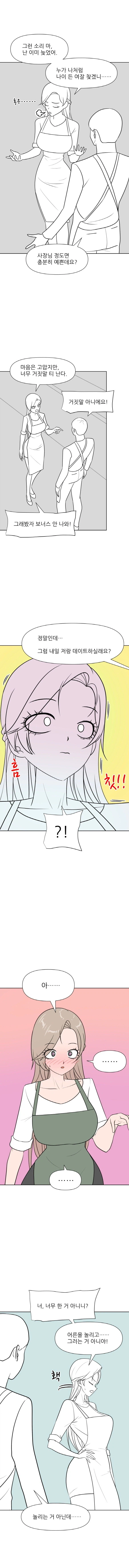 사장님과 데이트하는 알바생 만화. Manhwa