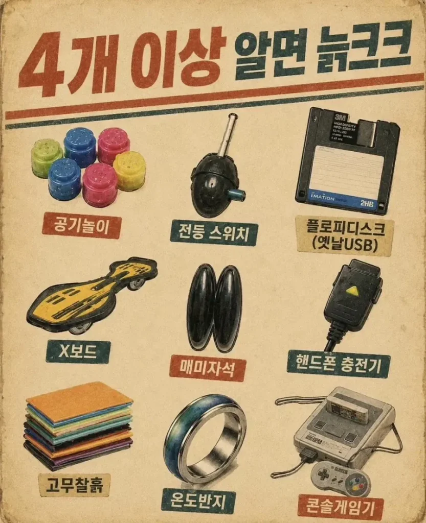 4개 이상 알면 늙크크