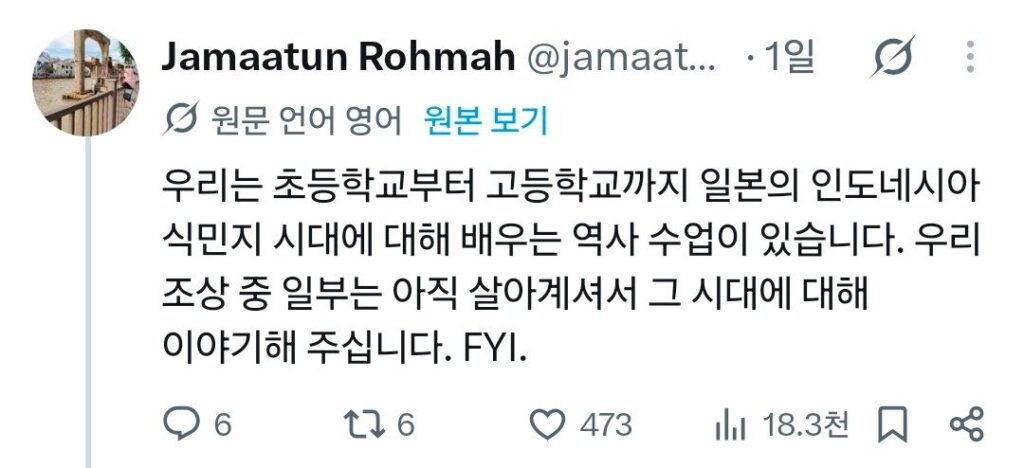 하영 이슈에 일본인 개입, 인도네시아인이 일본인 비난